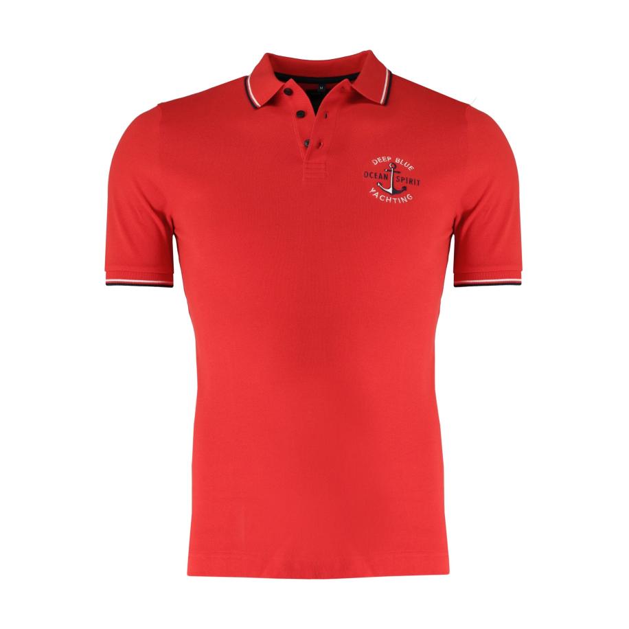Marvelis Casual Polo shirt Korte mouw lak rood Rood
