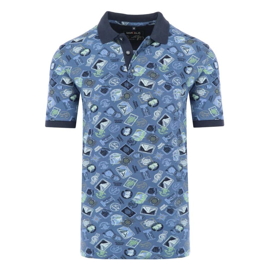 Marvelis Casual Polo shirt Korte mouw blauw Blauw