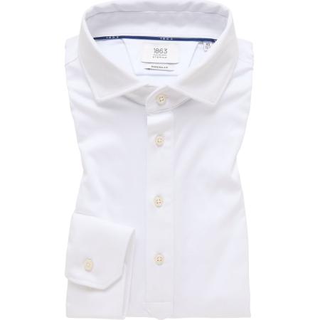 ETERNA 1863 Poloshirt lange mouw wit, Effen