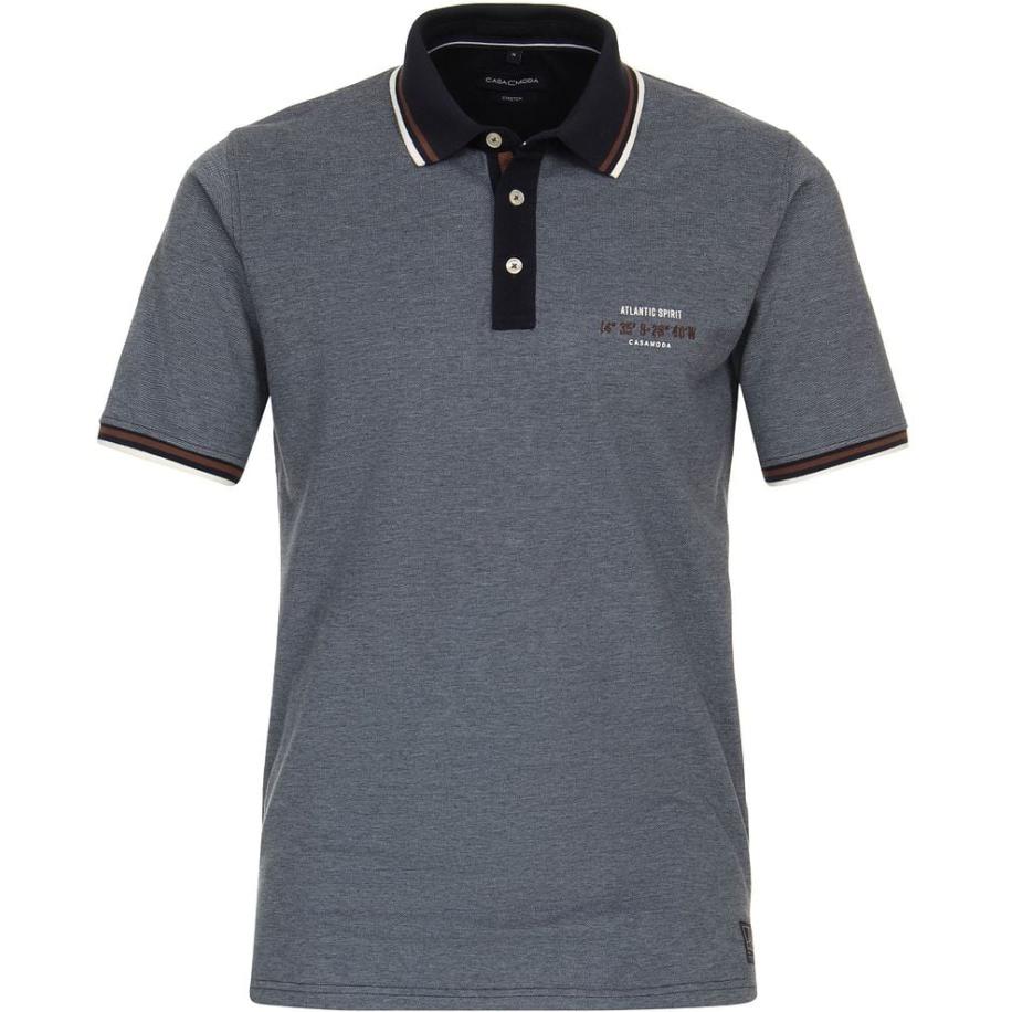 Casa Moda Poloshirt Logo Navy Blauw