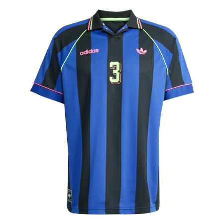 Adidas ADIDAS ORIGINALS Shirt Jacquard Stripe blauw / lichtgroen / rosa / zwart