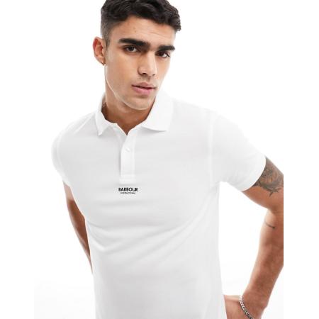 Barbour International - Formula - Polo in wit, Exclusief bij ASOS