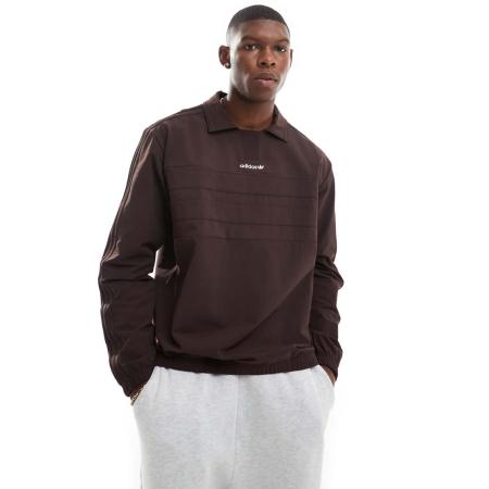 adidas Originals - Polo met lange mouwen in schaduwbruin