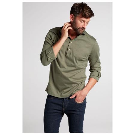 ETERNA 1863 Poloshirt lange mouw groen, Effen