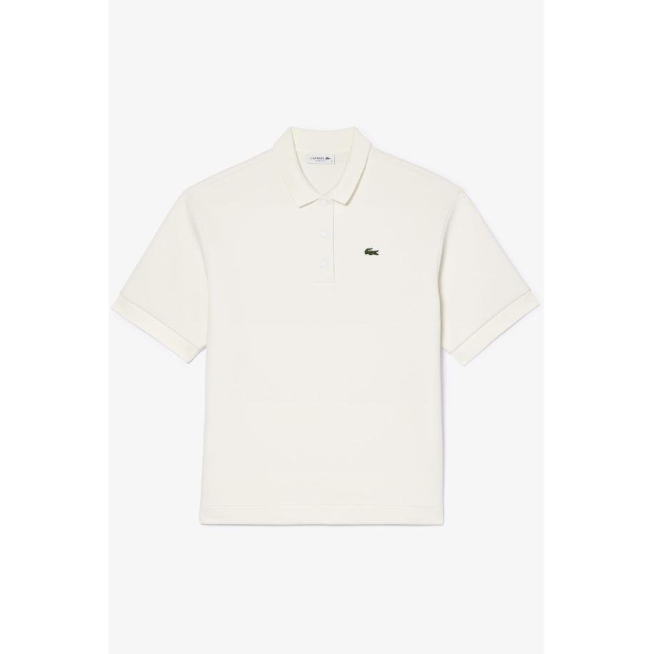Lacoste Dames Poloshirt ecru, Effen Wit
