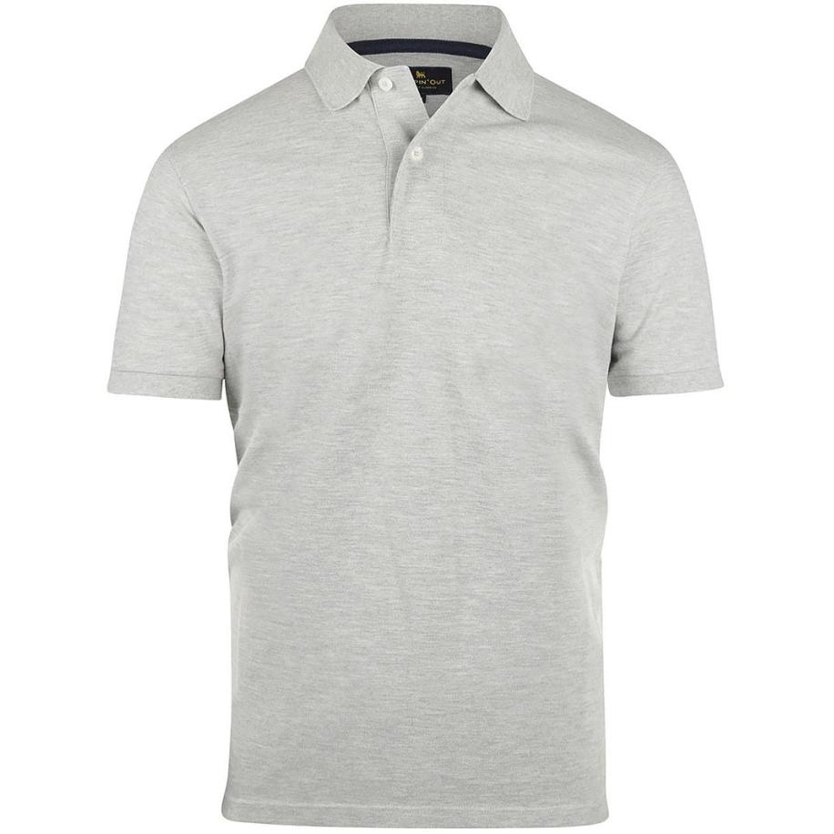 Steppin' Out Polo Piqué Klassiek Melange Grijs Grijs