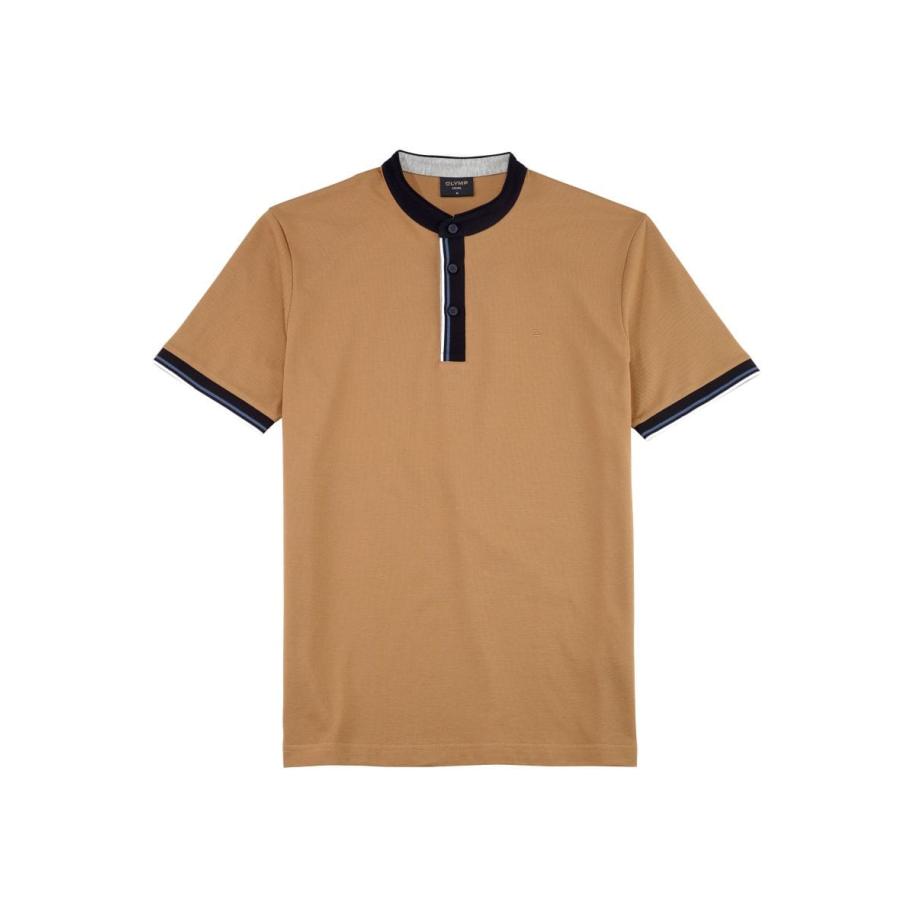 OLYMP Casual Polo shirt Korte mouw caramel Bruin