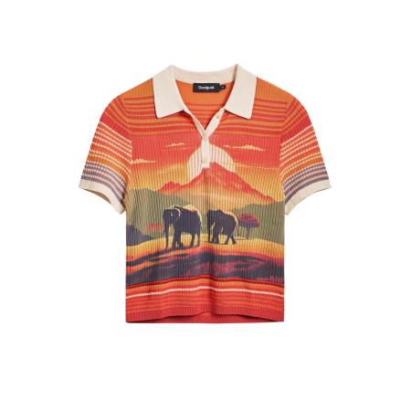 Desigual Desigual Shirt geel / oranje / zwart / wit