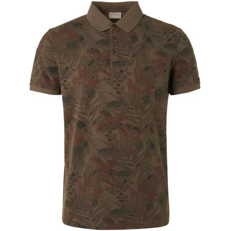 No Excess Polo Print Army Groen