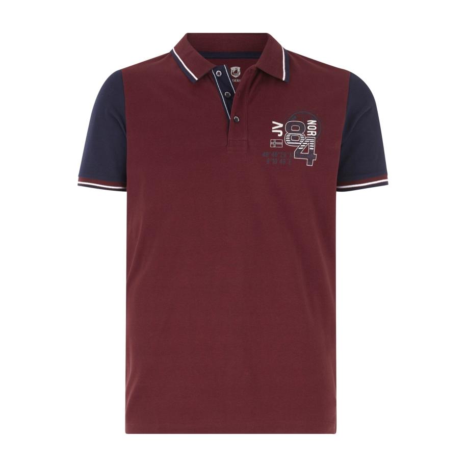 Jan Vanderstorm Polo shirt Korte mouw donkerrood Rood