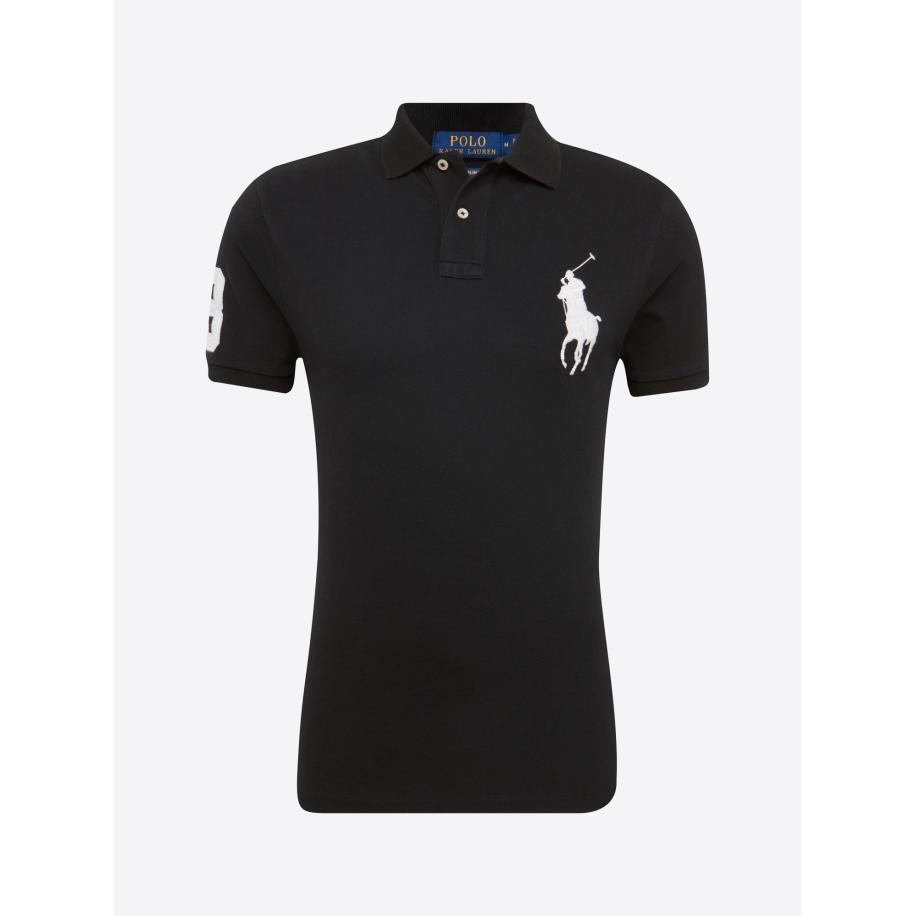 Polo Ralph Lauren Shirt SSKCBPPCMSL-SHORT SLEEVE-KNIT zwart / wit Zwart