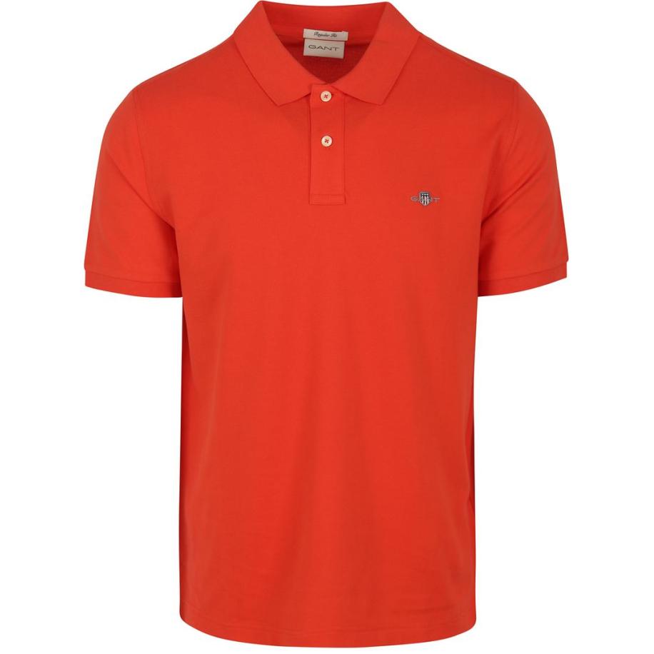 Gant Shield Piqué Poloshirt Rood Rood
