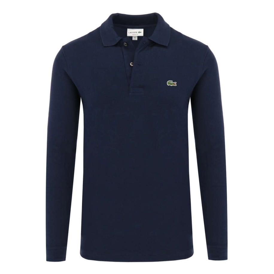 Lacoste Poloshirt lange mouw Marine, Effen Blauw