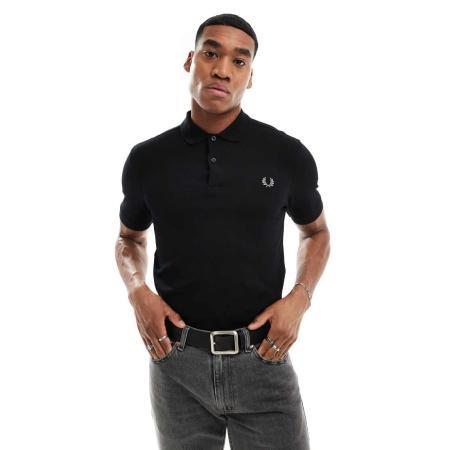 Fred Perry - Effen poloshirt in zwart