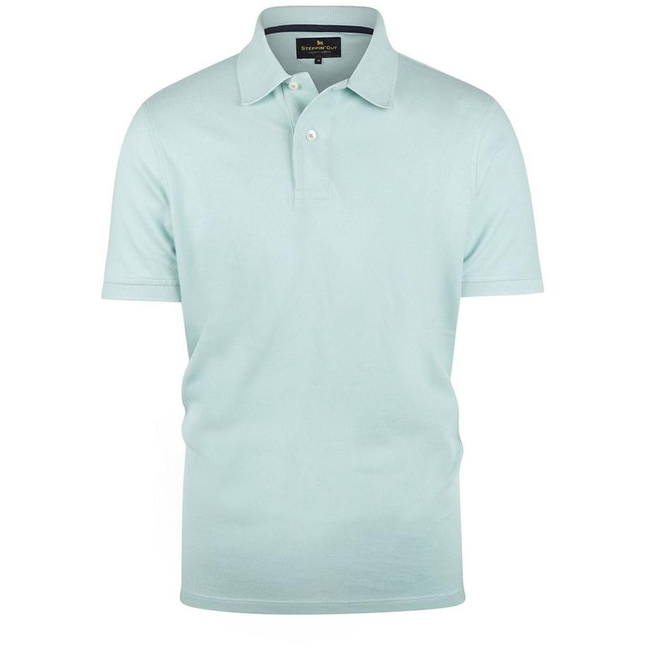 Steppin' Out Polo Piqué Klassiek Turquoise Blauw