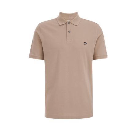 Fundamentals heren polo met structuur - Slim Fit - Lichtbruin - Katoen - Maat: XXXL