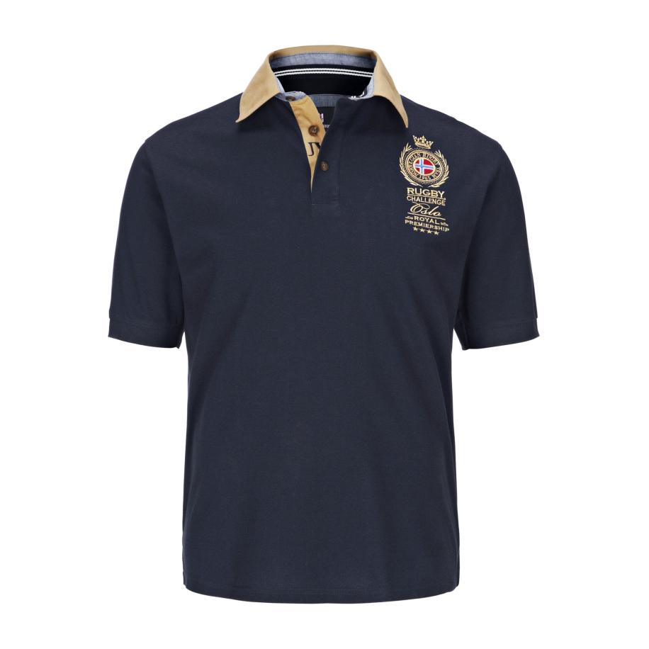 Jan Vanderstorm Polo shirt Korte mouw donkerblauw Blauw