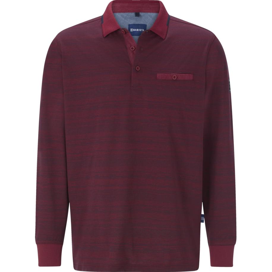 BABISTA Poloshirt lange mouw donkerrood, Effen -