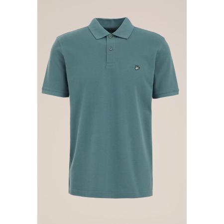 Fundamentals heren polo met structuur - Slim Fit - Turkoois - Katoen - Maat: L