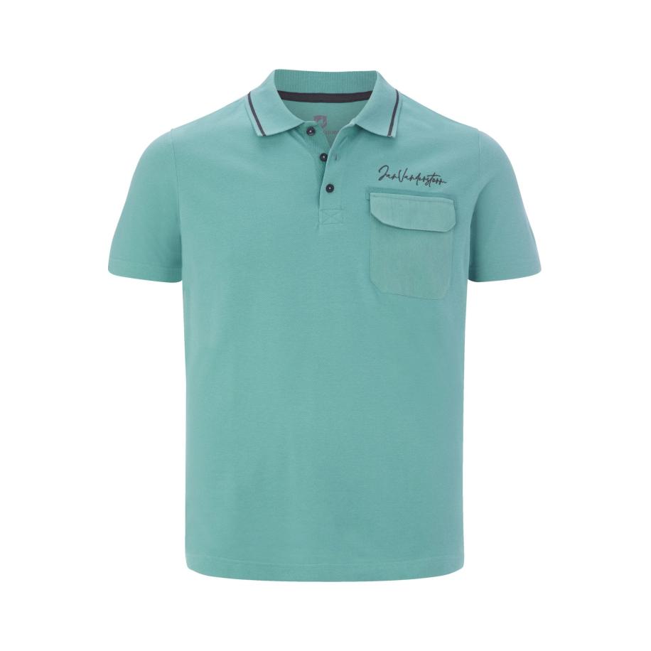 Jan Vanderstorm Polo shirt Korte mouw turquoise Blauw