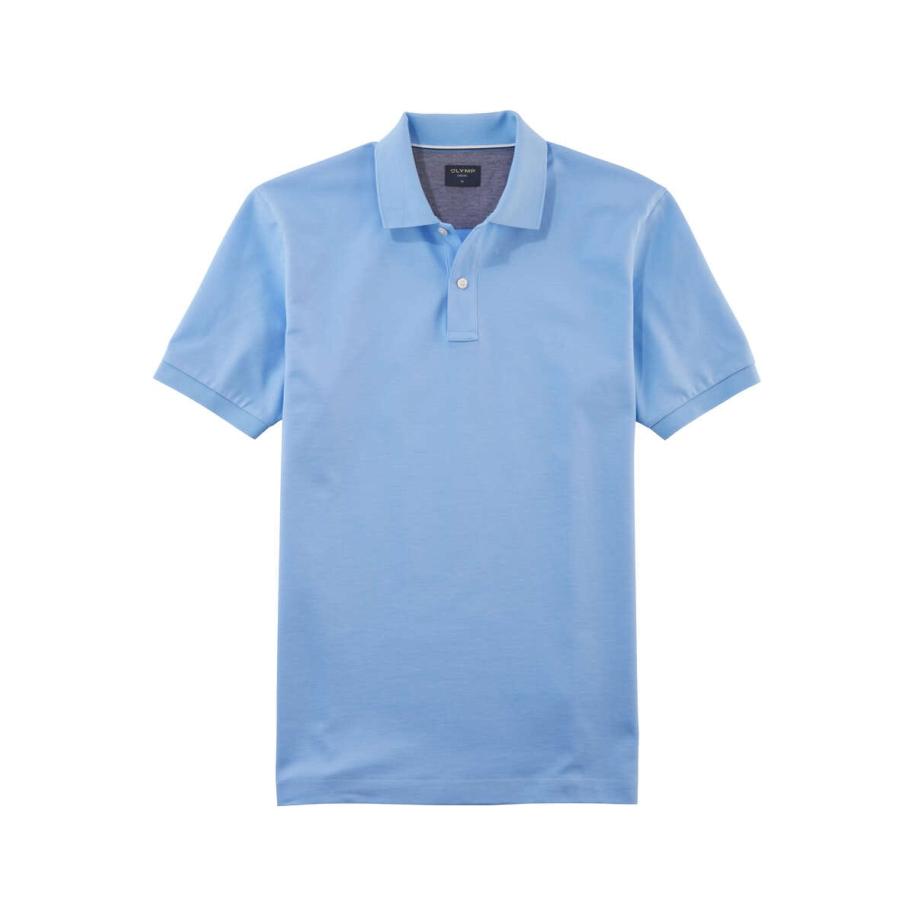 OLYMP Casual Polo shirt Korte mouw lichtblauw Blauw
