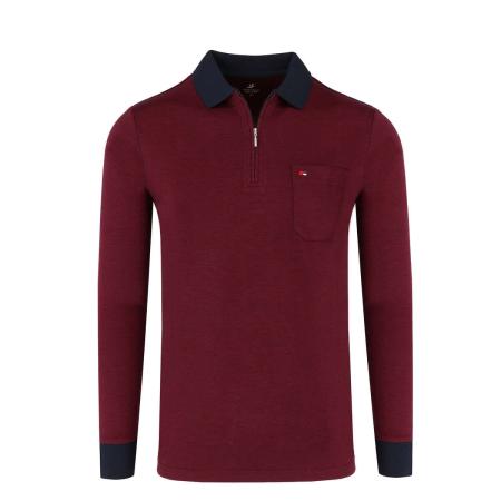 Jupiter Poloshirt lange mouw bes, Effen