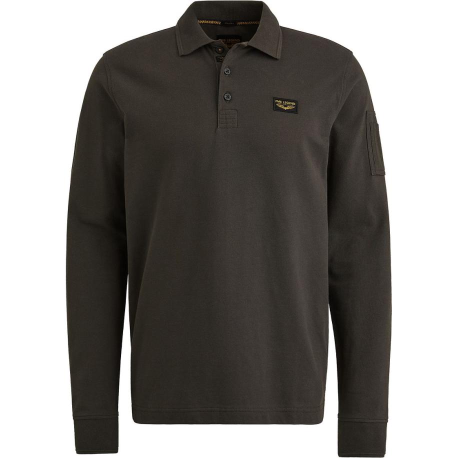 PME Legend American Classic Longsleeve Poloshirt Beluga Grijs