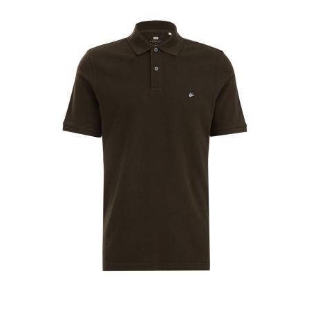Fundamentals heren polo met structuur - Slim Fit - Grijsgroen - Katoen - Maat: XXL