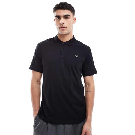 Jack & Jones - Poloshirt met geborduurd logo in zwart
