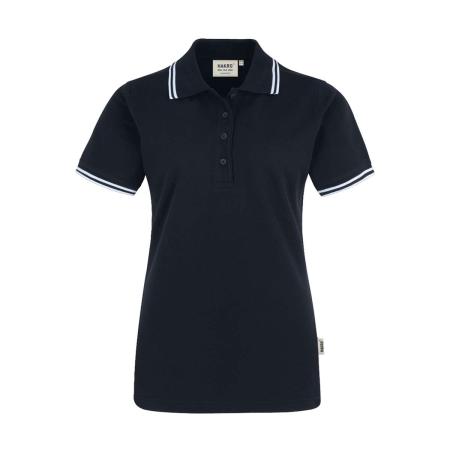 HAKRO 205 Dames Poloshirt zwart/wit, Tweekleurig