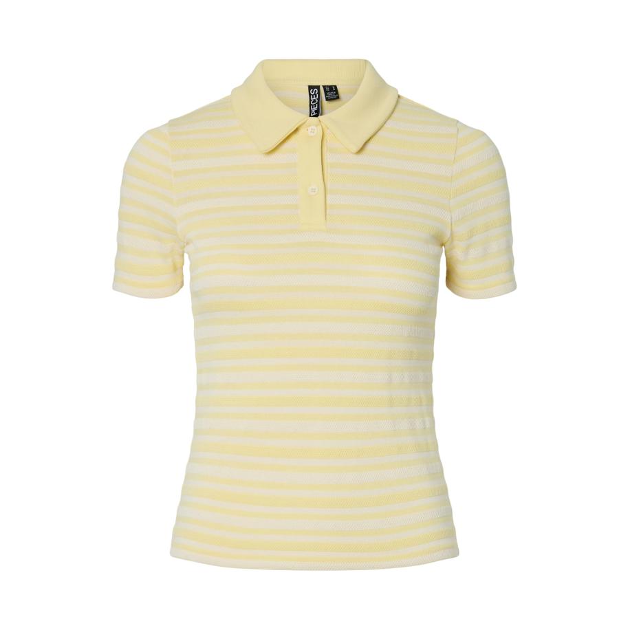 Pieces PIECES Shirt PCJessie lichtgeel / wit -