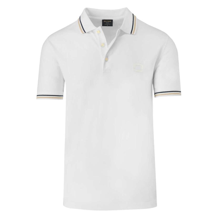 OLYMP Casual Polo shirt Korte mouw gebroken wit Wit