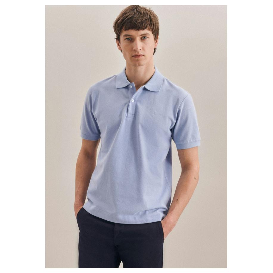 Seidensticker Polo shirt Korte mouw lichtblauw Blauw