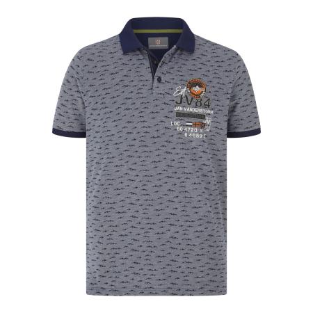 Jan Vanderstorm Polo shirt Korte mouw donkerblauw
