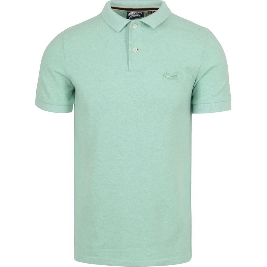 Superdry Piqué Poloshirt Melange Lichtgroen Groen