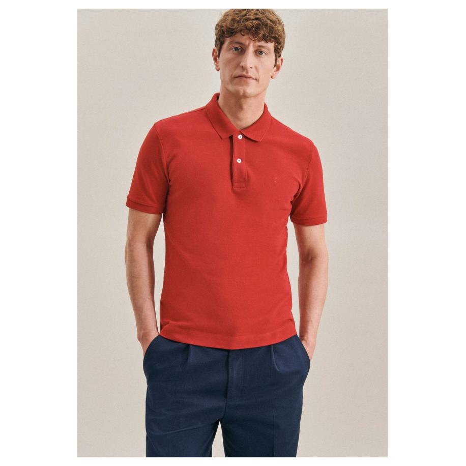 Seidensticker Polo shirt Korte mouw rood Rood