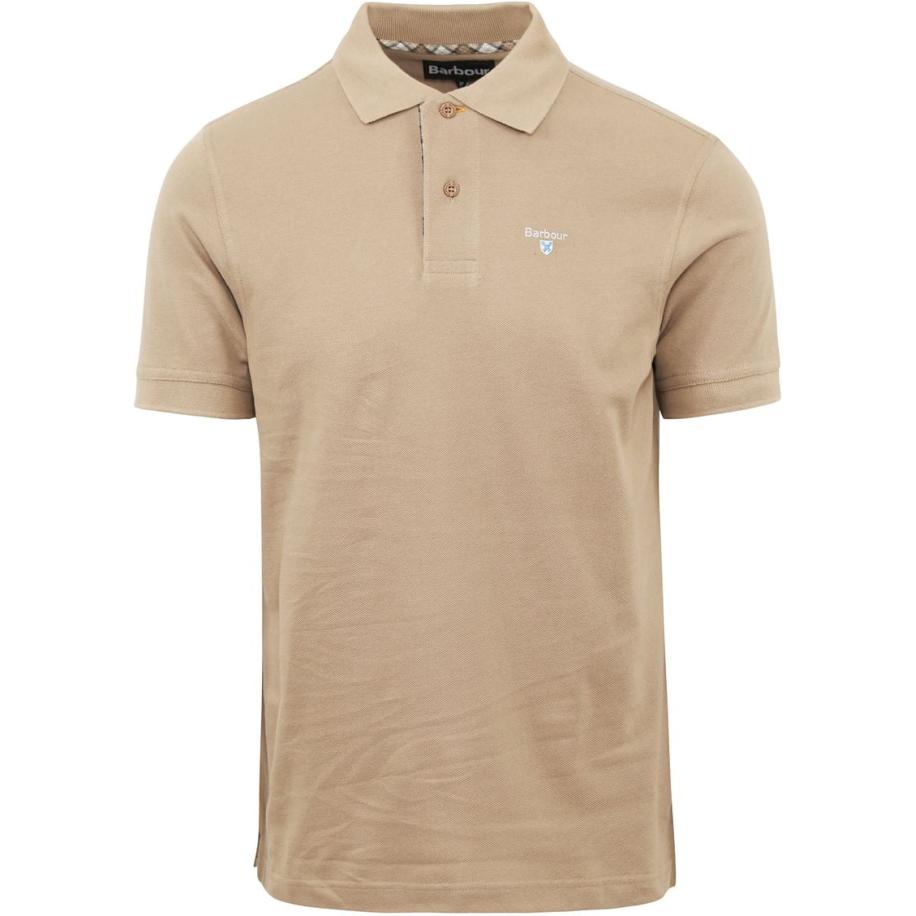 Barbour Tartan Pique Polo Beige Bruin