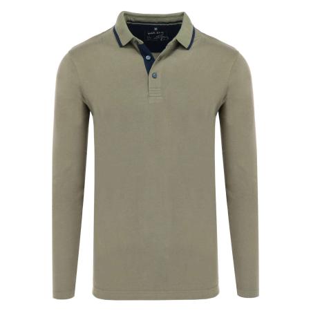 Marvelis Casual Poloshirt lange mouw groen, Effen