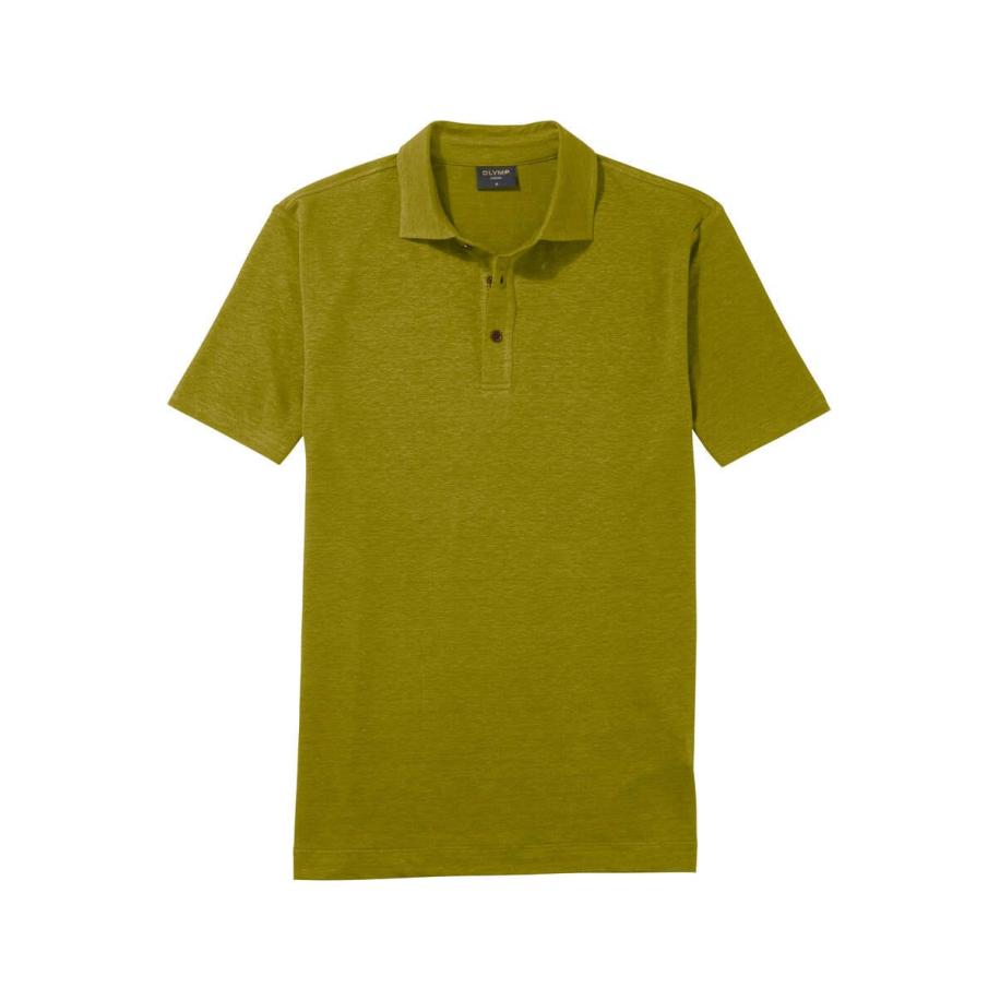 OLYMP Casual Polo shirt Korte mouw kaki Bruin