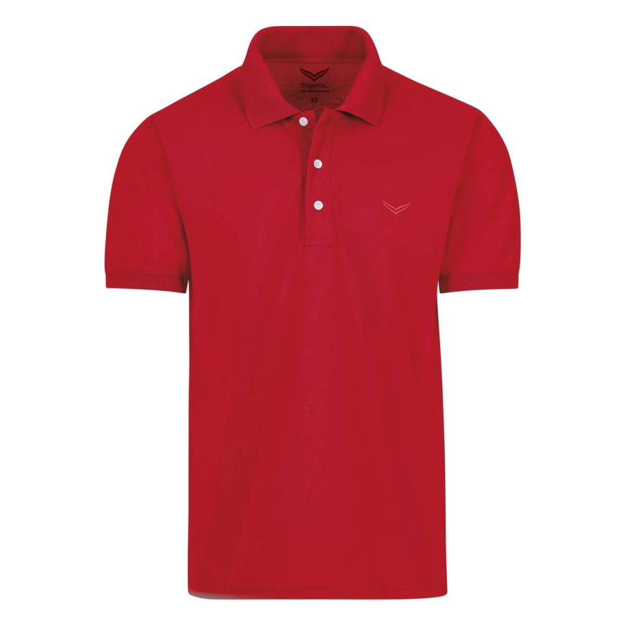 TRIGEMA Polo shirt Korte mouw rood Rood