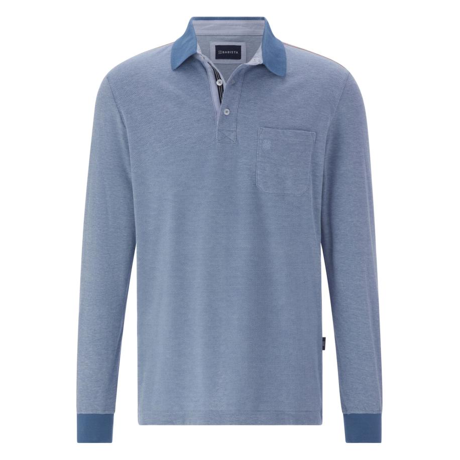 BABISTA Poloshirt lange mouw blauw, Effen -