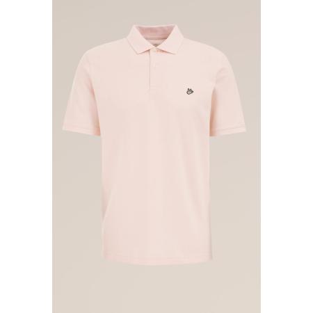 Fundamentals heren polo met structuur - Slim Fit - Zalmroze - Katoen - Maat: XXXL