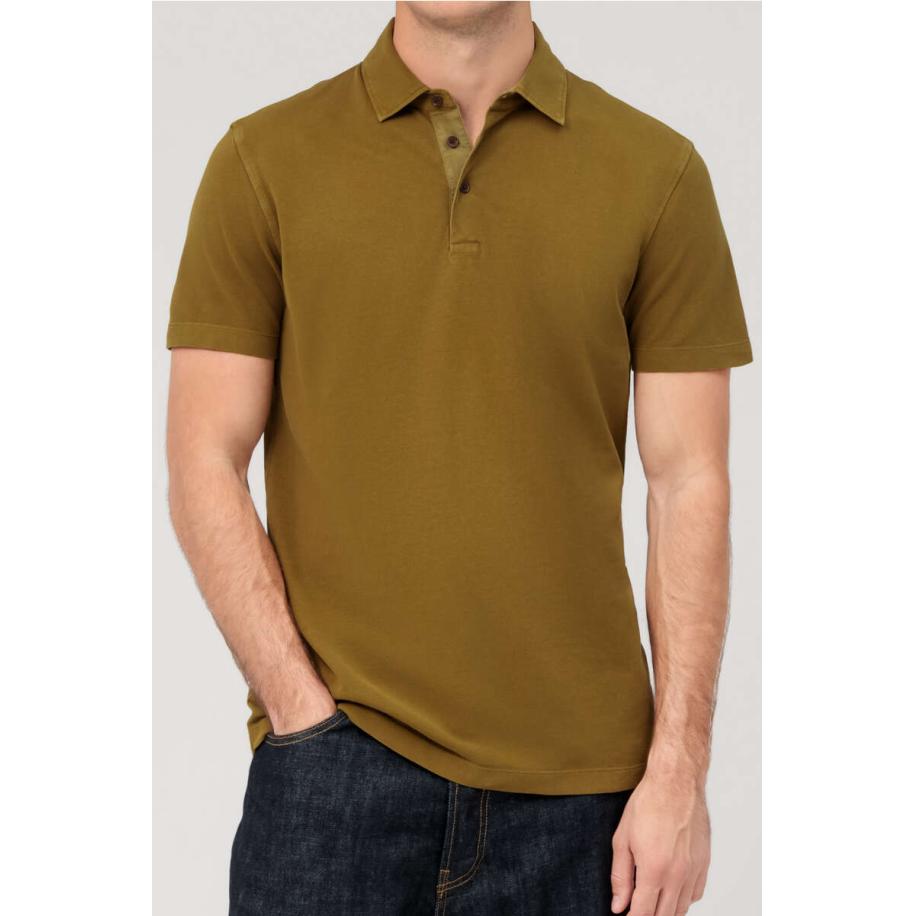 OLYMP Casual Polo shirt Korte mouw kaki Bruin