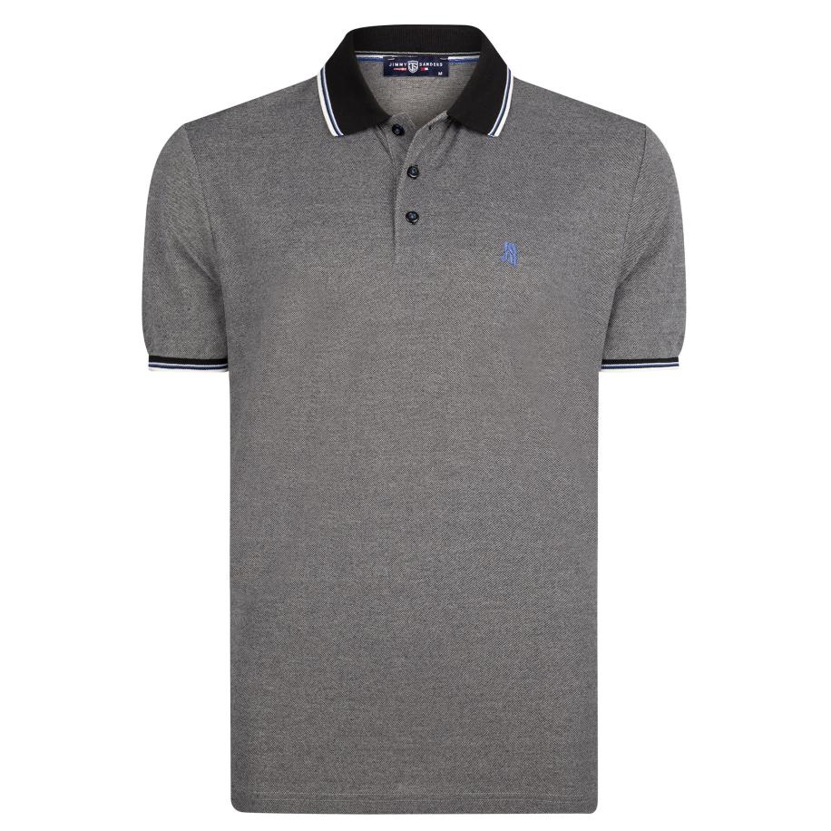 Jimmy Sanders Jimmy Sanders Shirt zwart gemêleerd -