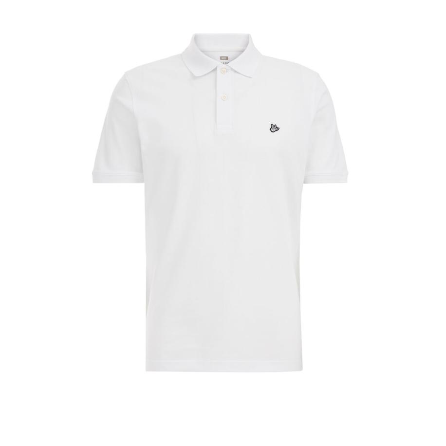 Fundamentals heren Slim fit polo met structuur - Slim Fit - Wit - Katoen - Maat: XXL Wit