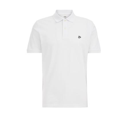 Fundamentals heren Slim fit polo met structuur - Slim Fit - Wit - Katoen - Maat: XXL