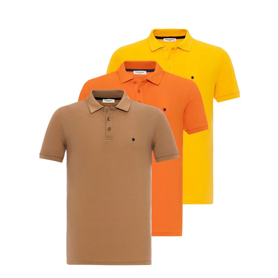 Anou Anou Anou Anou Shirt navy / bruin / geel / oranje -