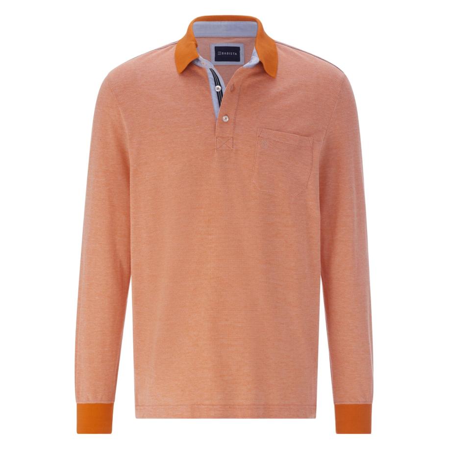 BABISTA Poloshirt lange mouw oranje, Effen Oranje