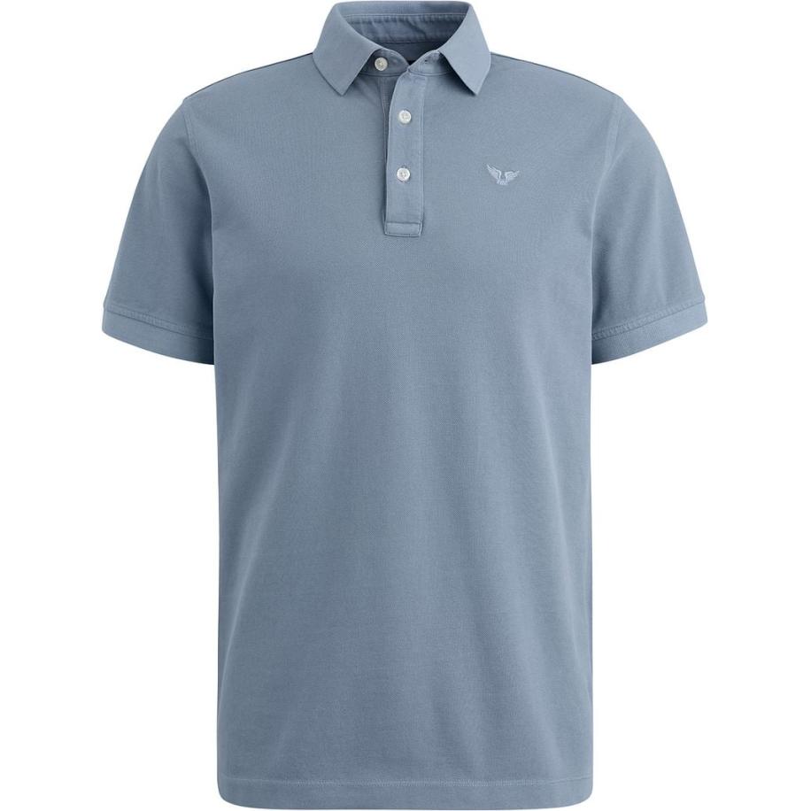 PME Legend Poloshirt Garment Dye Piqué Blauw Blauw