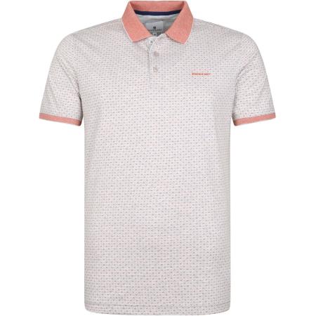 State Of Art Polo Print Grijs Rood